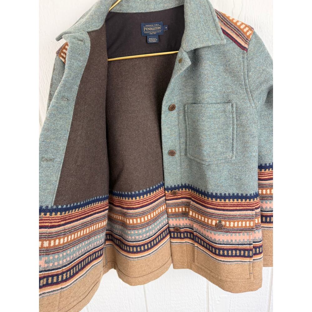 Pendleton Aztec Wool Native Blanket Jacket Womens Small Western Horizons - Picture 5 of 7